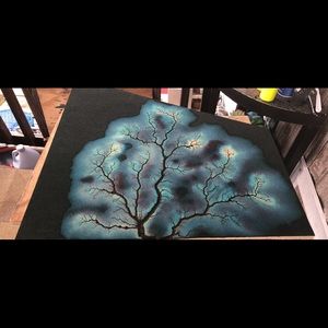 Original Hand painted fractal art wall decor